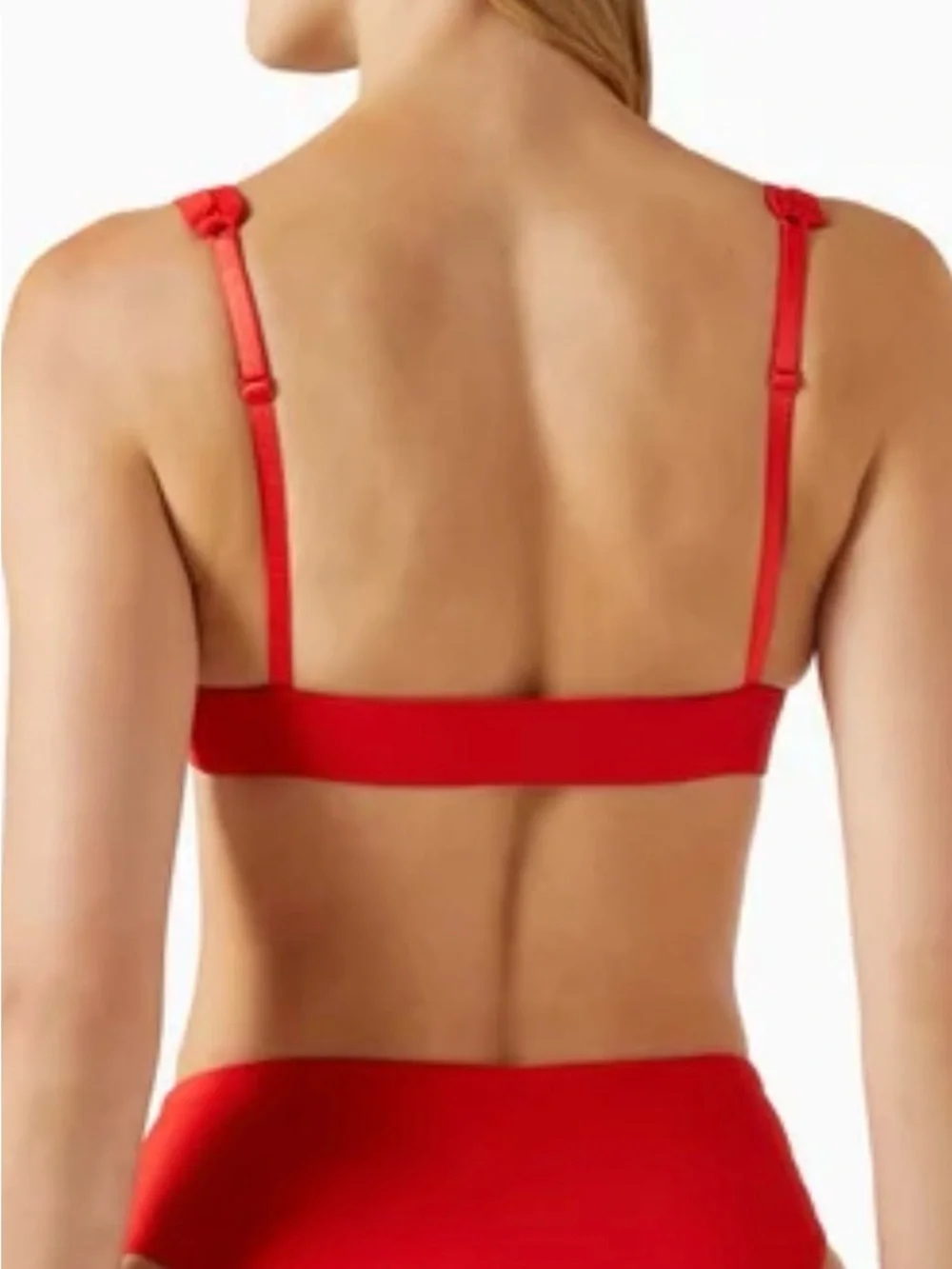 SKIMS 2pc SET NWT Plunge Bikini Top & High Leg Bikini Bottom Ruby Red Size S